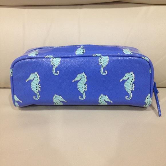 kate spade Handbags - Kate Spade Blue Seahorse Travel Cosmetic Bag